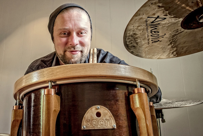 Teemu Vuorela playing Saari Drums