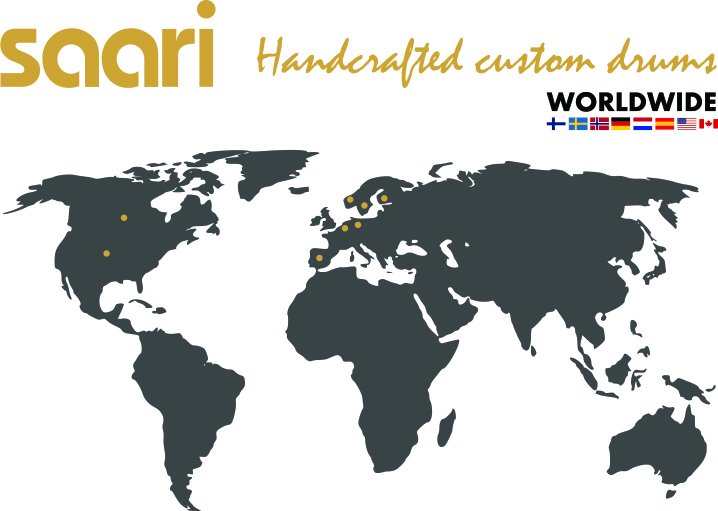 Saari handcrafted custom drums worldwide
